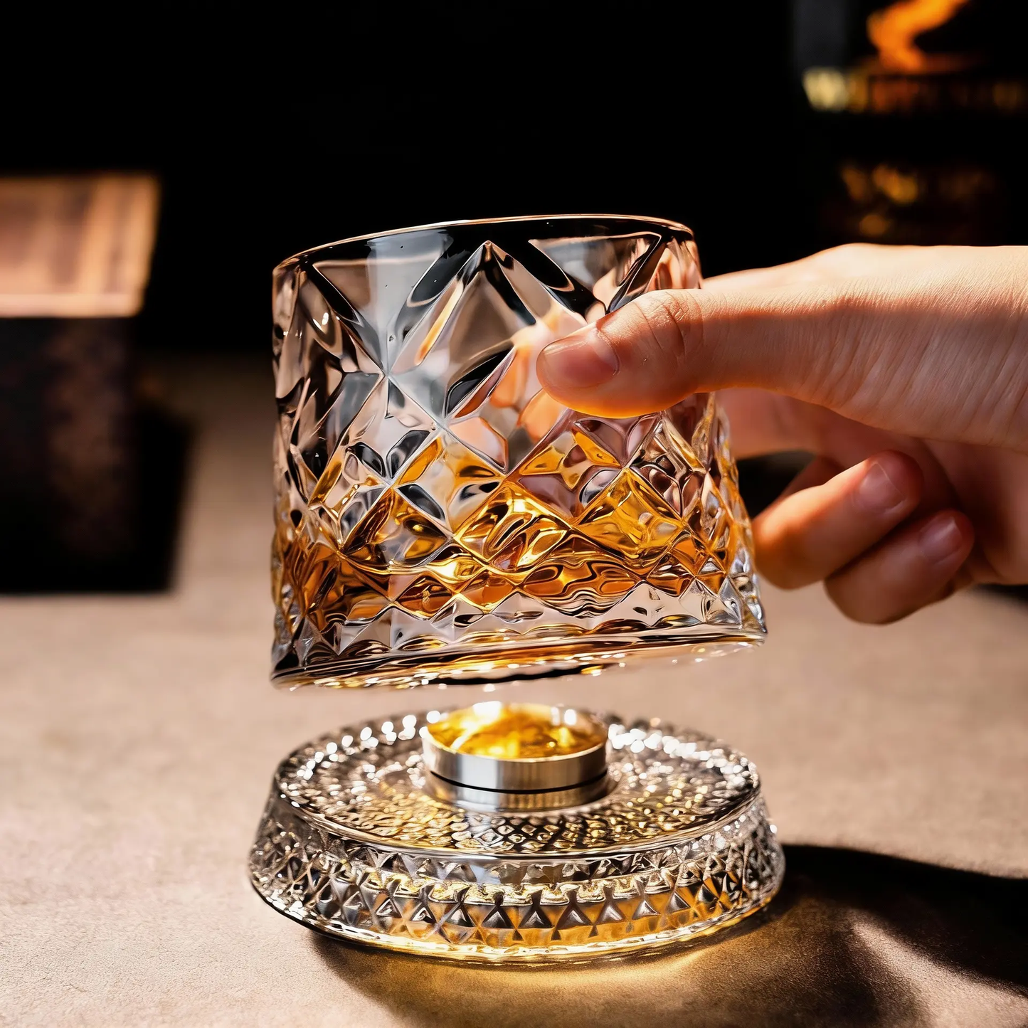 Luxury 360° Spinning Crystal Glass Star-Cut Whiskey Wine Cup
