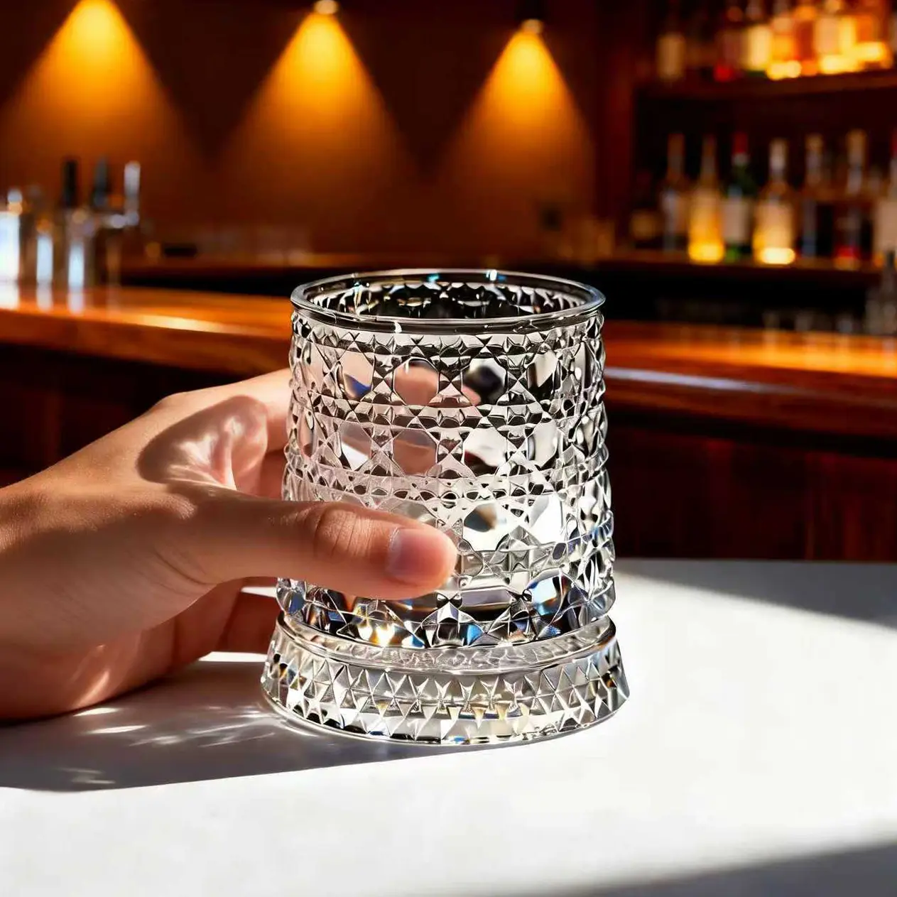 Luxury 360° Spinning Crystal Glass Star-Cut Whiskey Wine Cup