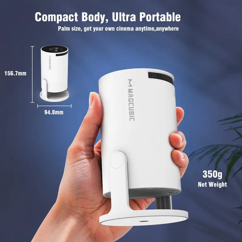 HY300Pro Portable Projector, Android 14, WiFi6, BT5.4, 1080P Home Outdoor Movie Projector