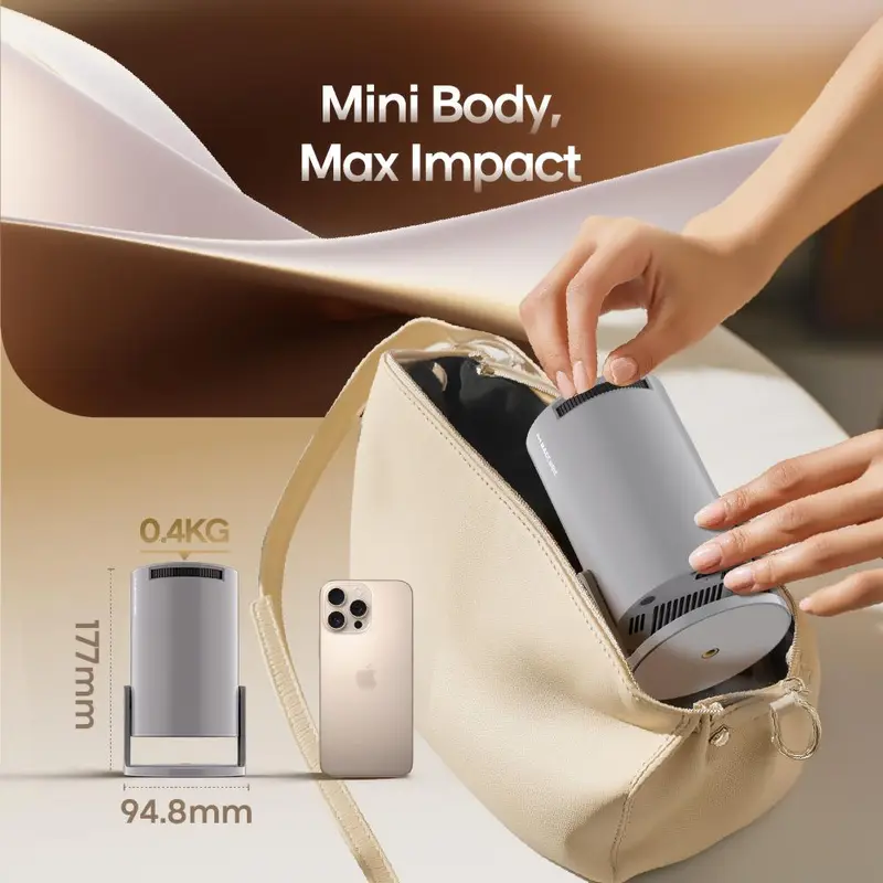 HY300Pro Portable Projector, Android 14, WiFi6, BT5.4, 1080P Home Outdoor Movie Projector