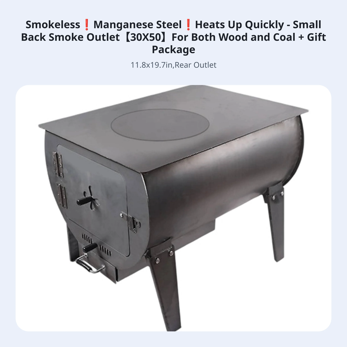Smokeless Heating Stove, Indoor & Outdoor Wood Burner, Rural Home, Large, Fast Heating, Metal