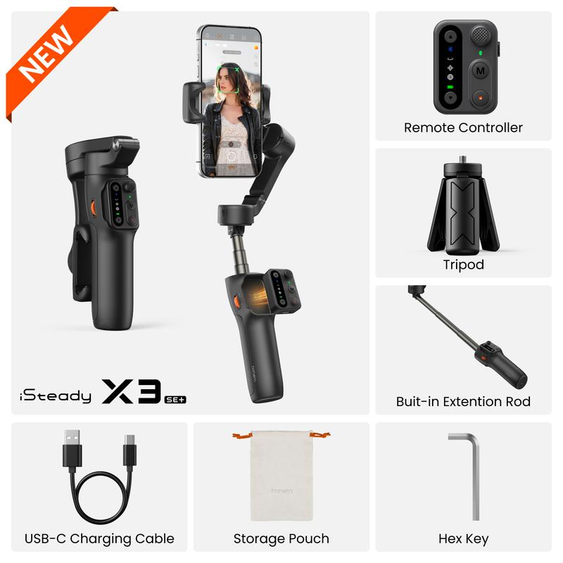 Portable Foldable Three-Axis Smartphone Gimbal
