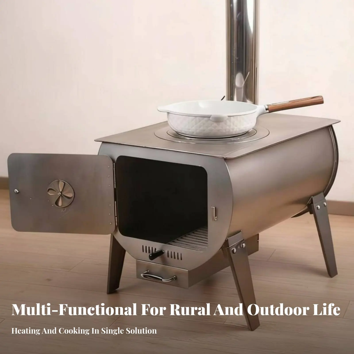 Smokeless Heating Stove, Indoor & Outdoor Wood Burner, Rural Home, Large, Fast Heating, Metal