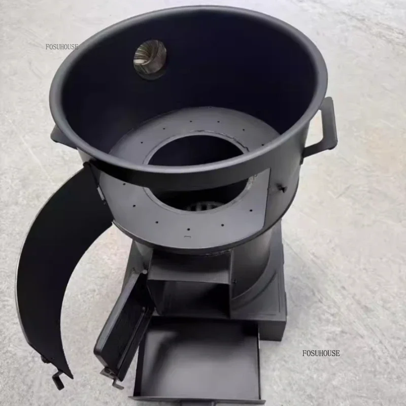 New Chimeneas Gasification Furnace Wood Stove Heating Household Rural Burning Firewood Coal Energy-saving Fierce Fire Pit YY
